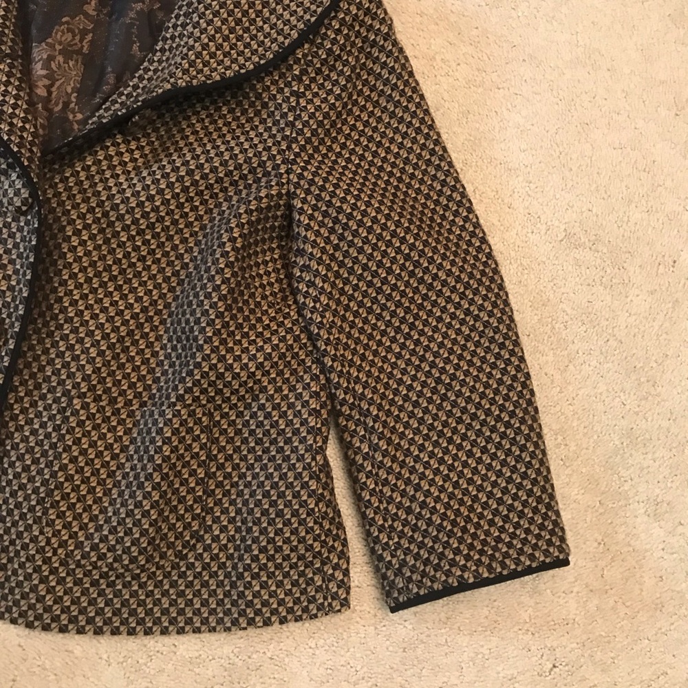 Amanda Smith Suit Jacket Dress Jacket Womens Size 12 Medium Brown Black Pockets - Picture 7 of 12